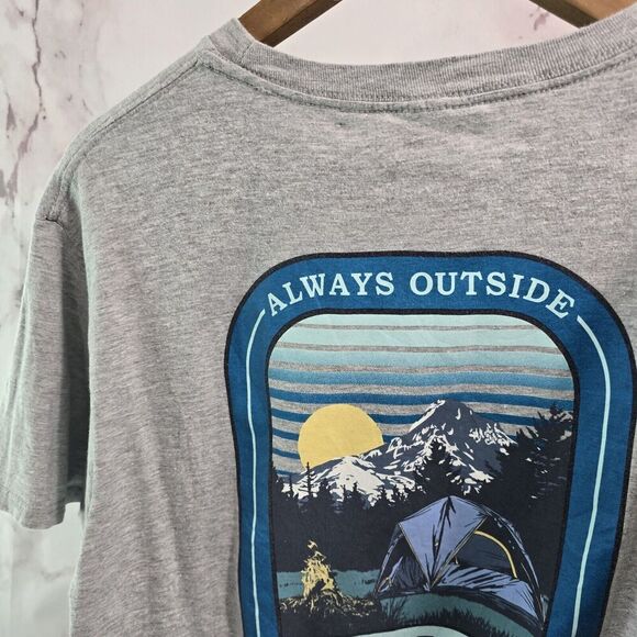 Columbia T Shirt Mens Medium Gray Short Sleeve Tee Crew Neck Tent Camping - Picture 6 of 11